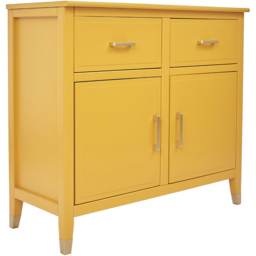 Palazzi 2 Doors 2 Drawers Mustard Sideboard - Size: 40 x 95 x  85cm - Yellow - Wilko - thumbnail 3