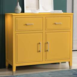 Palazzi 2 Doors 2 Drawers Mustard Sideboard - Size: 40 x 95 x  85cm - Yellow - Wilko - thumbnail 1