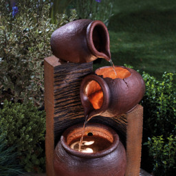 Garden Gear Serenity Tipping Pots Water Feature - Size: 65 x 35 x 32cm - Grey - Wilko - thumbnail 4