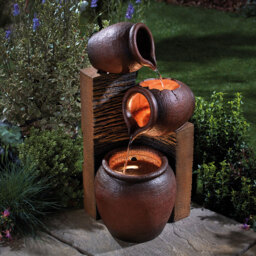 Garden Gear Serenity Tipping Pots Water Feature - Size: 65 x 35 x 32cm - Grey - Wilko - thumbnail 3
