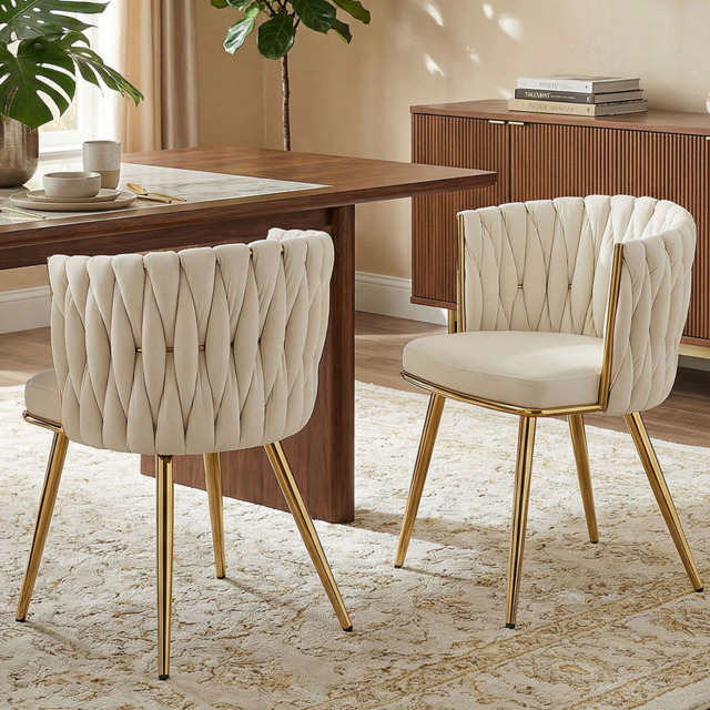 Portland Set of 2 Cream Upholstered Dining Chair - Wilko - image 1