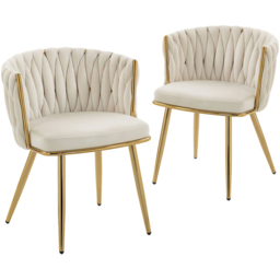 Portland Set of 2 Cream Upholstered Dining Chair - Wilko - thumbnail 3