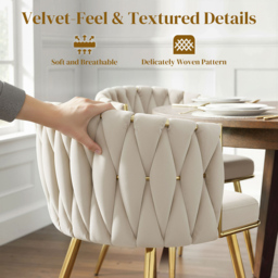 Portland Set of 2 Cream Upholstered Dining Chair - Wilko - thumbnail 7