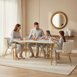 Portland Set of 2 Cream Upholstered Dining Chair - Wilko - thumbnail 4