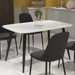Core Products Aspen 2 Seater Rectangular Dining Table White and Black - Size: 4 Seater - Wilko - thumbnail 4