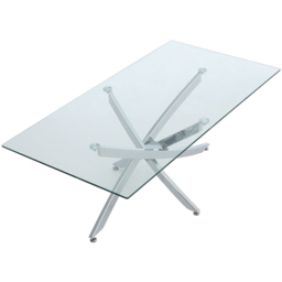 Living and Home Clear Glass Rectangular Coffee Table - Silver - Wilko - thumbnail 3
