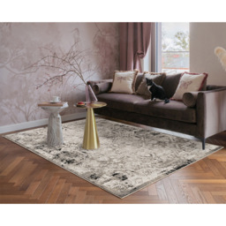 Mayfair Living Room Area Rug Metallic Sheen Contemporary Modern Damask Design - Grey 120cm x 170cm - Size: 170 x 120 x 0.7cm - Desire Rugs - Wilko - thumbnail 3