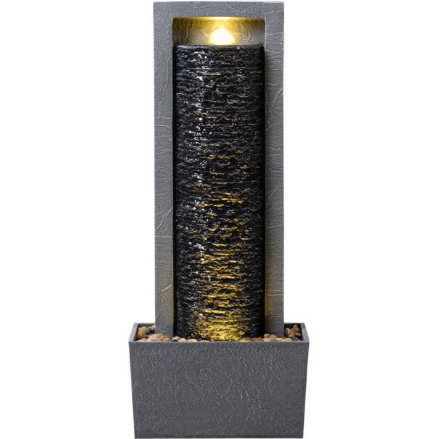 Teamson Home Dark Gray Framed Column Water Outdoor Fountain 32 inch - Size: 82.04 x 21.59 x 33.78cm - Grey - Wilko - image 1