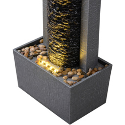 Teamson Home Dark Gray Framed Column Water Outdoor Fountain 32 inch - Size: 82.04 x 21.59 x 33.78cm - Grey - Wilko - thumbnail 6