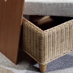 Desser Furniture Seville Light Oak Natural Rattan Jasper Footstool - Size: 47.0 cm x 66.0 cm x 55.0 cmcm - Brown - Wilko - thumbnail 5