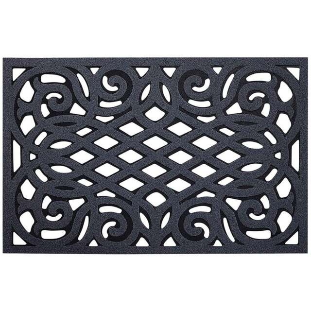 Oseasons Grey Ornate Doormat with Open Back 60 x 40cm - Wilko - image 1