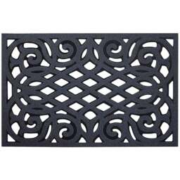 Oseasons Grey Ornate Doormat with Open Back 60 x 40cm - Wilko - thumbnail 1