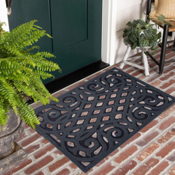 Oseasons Grey Ornate Doormat with Open Back 60 x 40cm - Wilko - thumbnail 3