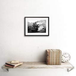Wee Blue Coo Black and White Vintage Steam Train Engine Train Framed Wall Art Print 23 x 18cm - Size: 25.9 x 20.6 x 1.5cm - Wilko - thumbnail 3