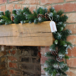 Samuel Alexander Frosted Glacier Christmas Garland with Pine Cones 270cm - Green - Wilko - thumbnail 6