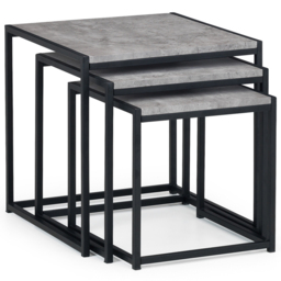 Julian Bowen Staten Concrete Nest of Tables Set of 3 - Size: 45 x 45 x 45cm - Black - Wilko - thumbnail 3