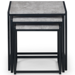 Julian Bowen Staten Concrete Nest of Tables Set of 3 - Size: 45 x 45 x 45cm - Black - Wilko - thumbnail 4