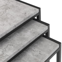Julian Bowen Staten Concrete Nest of Tables Set of 3 - Size: 45 x 45 x 45cm - Black - Wilko - thumbnail 5