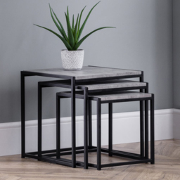 Julian Bowen Staten Concrete Nest of Tables Set of 3 - Size: 45 x 45 x 45cm - Black - Wilko - thumbnail 7