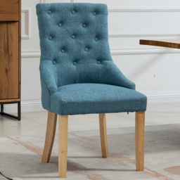 Artemis Home Ravenna Set of 2 Teal Fabric Dining Chair - Blue - Wilko