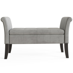 GFW Balmoral Grey Upholstered Window Seat - Size: 42 x 121 x 64cm - Wilko - thumbnail 4