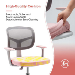 Costway Swivel Computer Desk Chair Pink - Size: 50 x 47 x 24cm - Wilko - thumbnail 6
