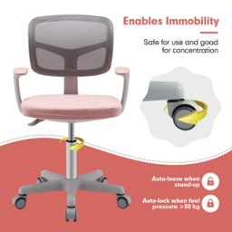 Costway Swivel Computer Desk Chair Pink - Size: 50 x 47 x 24cm - Wilko - thumbnail 7