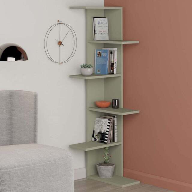 Decortie Saso Ash Green 5 Tier Medium Corner Display Unit - Wilko - image 1