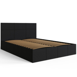 GFW Double Black Faux Leather End Lift Ottoman Bed with Bonnell Mattress - Wilko - thumbnail 7