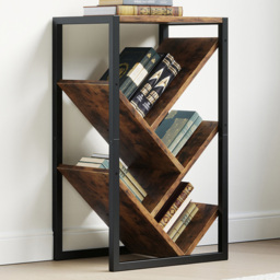 Living and Home 5 Shelf Black and Dark Wood Freestanding Tree Bookcase - Brown - Wilko - thumbnail 1