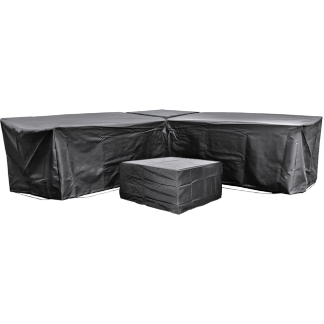 Cozy Bay EZBreathe Malta 6 Seater Black Furniture Set Cover - Size: 65 x 231 x 231cm - Wilko - image 1