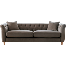 Elsie Chesterfield 3 Seater Mushroom Plush Velvet Sofa - Brown - Wilko - thumbnail 3