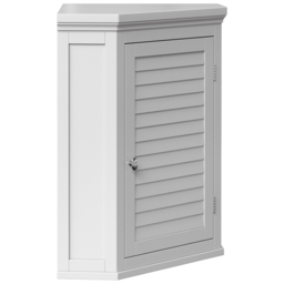 Teamson Home Glancy One Shutter Door Removable Wooden Corner Wall Cabinet White - Size: 61.0 x 38.1 x 57.2cm - Wilko - thumbnail 5