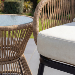 Artemis Home Florent 2 Seater Brown and Cream PE Rattan Bistro Set - Wilko - thumbnail 3