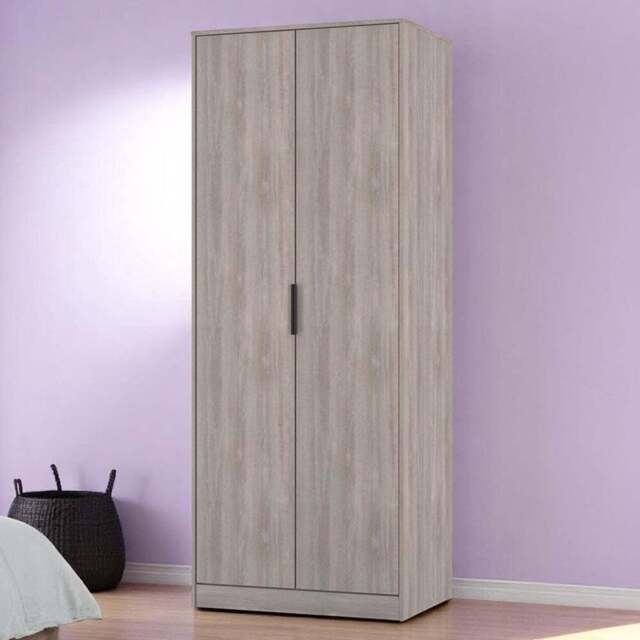 Crowndale Hong Kong 2 Door Grey Oak Tall Wardrobe Ready Assembled - Wilko - image 1