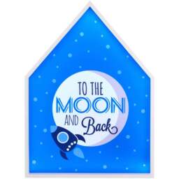 Premier Housewares To The Moon and Back LED Light Box - Size: 27 x 6 x 39cm - Blue - Wilko
