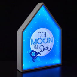 Premier Housewares To The Moon and Back LED Light Box - Size: 27 x 6 x 39cm - Blue - Wilko - thumbnail 3