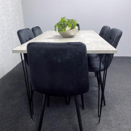 Kosy Koala 6 Seater Grey and Black Dining Table set - Multi - Wilko - thumbnail 7