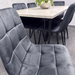 Kosy Koala 6 Seater Grey and Black Dining Table set - Multi - Wilko - thumbnail 4