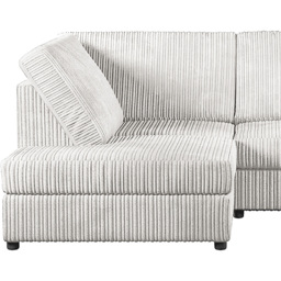 Luxor 4 Seater Silver Jumbo Cord Full Back Left Hand L Shape Corner Sofa - Wilko - thumbnail 5