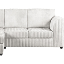 Luxor 4 Seater Silver Jumbo Cord Full Back Left Hand L Shape Corner Sofa - Wilko - thumbnail 4
