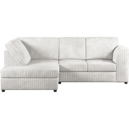 Luxor 4 Seater Silver Jumbo Cord Full Back Left Hand L Shape Corner Sofa - Wilko - thumbnail 3