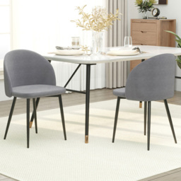 Portland Set of 2 Grey Fabric Dining Chair - Wilko - thumbnail 5