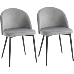 Portland Set of 2 Grey Fabric Dining Chair - Wilko - thumbnail 3