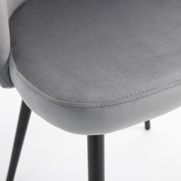 Portland Set of 2 Grey Fabric Dining Chair - Wilko - thumbnail 4