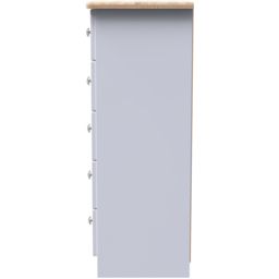 Crowndale Sussex 5 Drawer White Ash and Bardolino Oak Bedside Table Ready Assembled - Wilko - thumbnail 5