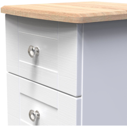 Crowndale Sussex 5 Drawer White Ash and Bardolino Oak Bedside Table Ready Assembled - Wilko - thumbnail 6