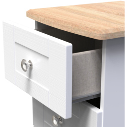 Crowndale Sussex 5 Drawer White Ash and Bardolino Oak Bedside Table Ready Assembled - Wilko - thumbnail 7