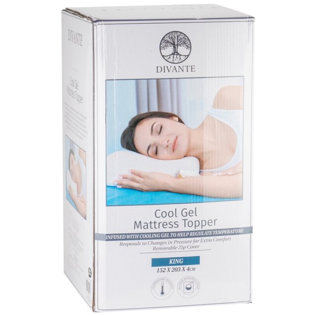 Divante King Size Cool Gel Mattress Topper - Wilko - image 1