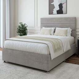 Bedmaster King Size Seal Grey Naples Velvet Divan Base - Wilko - thumbnail 1